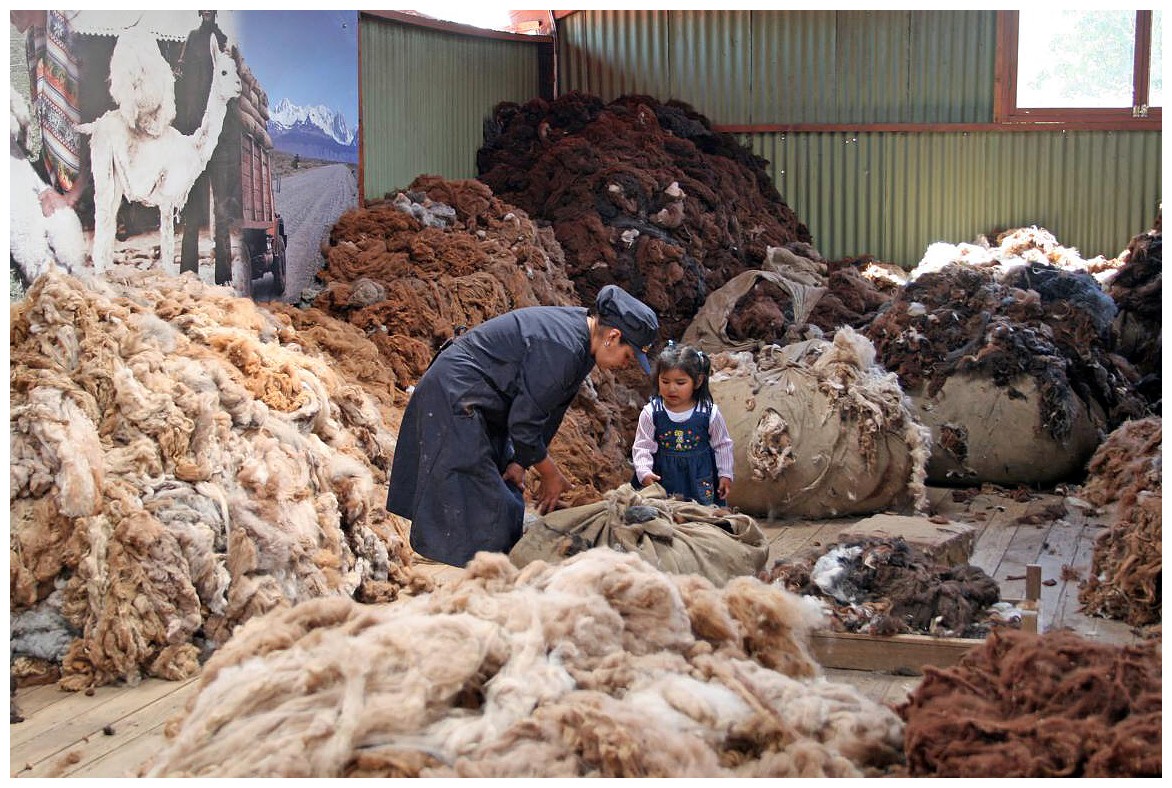 Mutter und Tochter (in einer Wollfabrik von Arequipa)