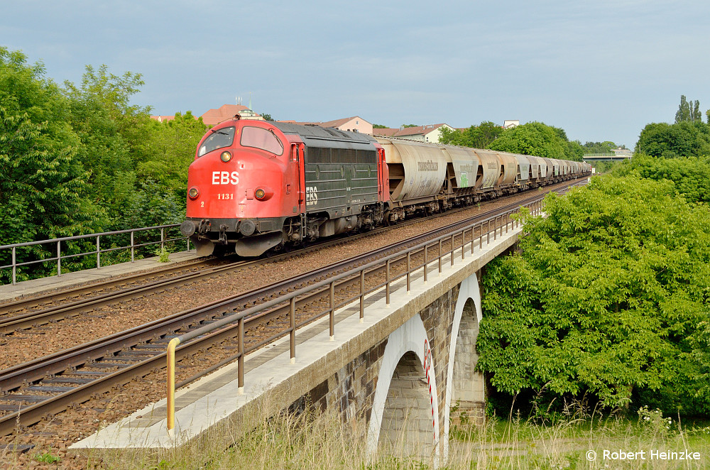 My 1131 der EBS heute mit einem Getreidezug aus Niedercunnersdorf in Bautzen