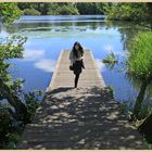 My daughter at Bolam lake