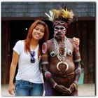 My daughter Ditta with papuan soldier
