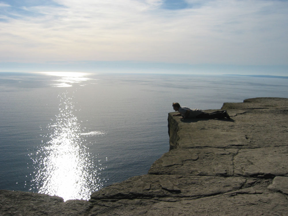 My father admiring the Moher Clifs