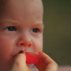 my first strawberry....