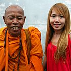 My friend, the monk from Bangkok and the local beauty;-)