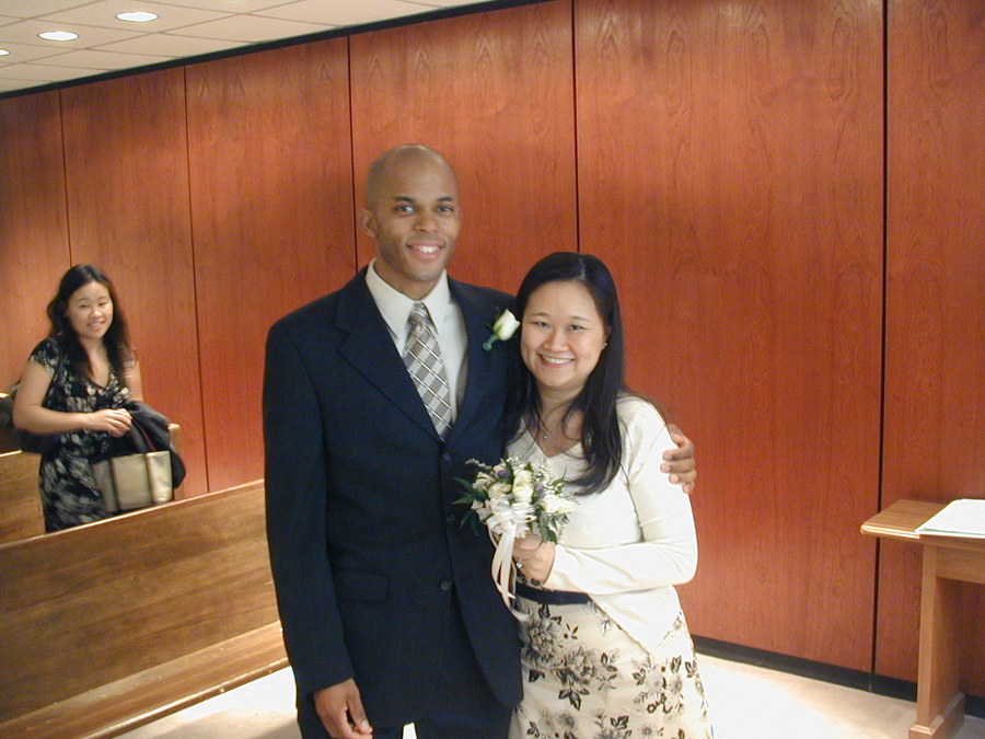 MY FRIEND THEO AND HIS NEWLY WEDDED WIFE ON THERE WEDDING DAY