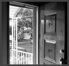 My front door is always open B&W