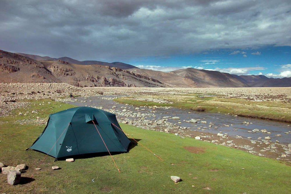 My lonely tent in Tibetan landscape