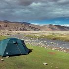 My lonely tent in Tibetan landscape