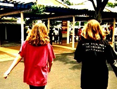 My two girls from behind, at Hersey Park, PA