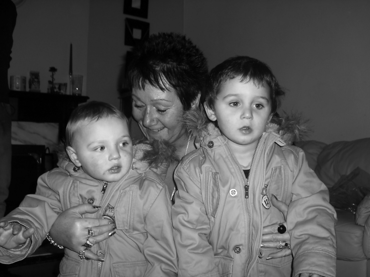 My two nephews and grandmother.