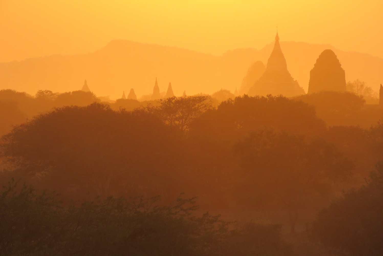 Myanmar (2019), sunset in Bagan