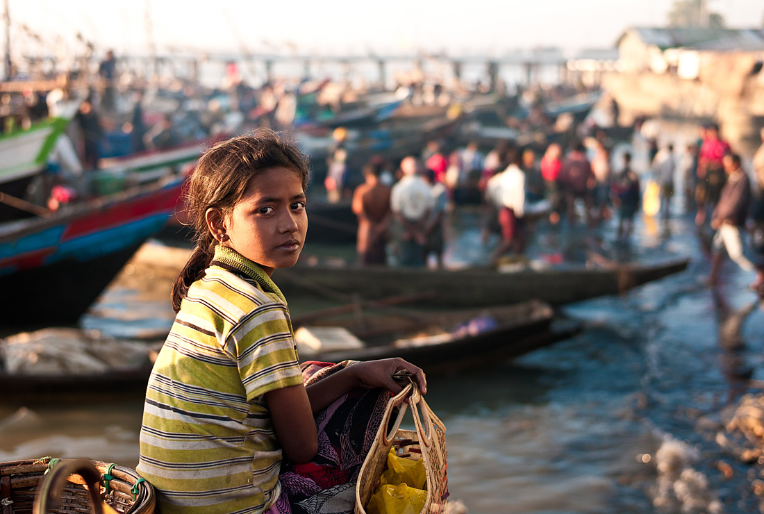 Myanmar, Burma, morgens auf dem Fischmarkt