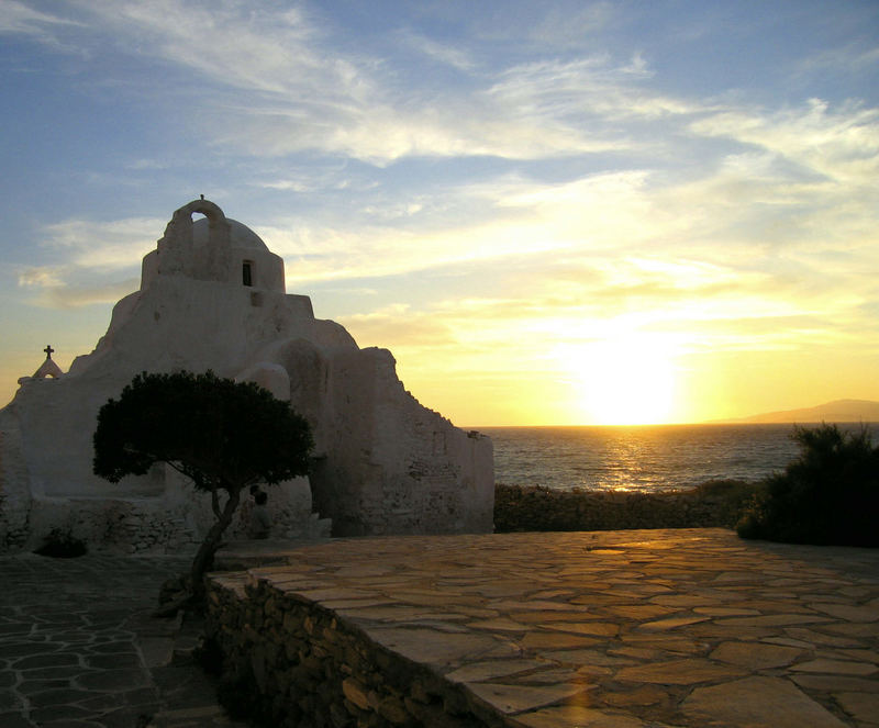 Mykonos - - - Abendstimmung an der Paraportiani