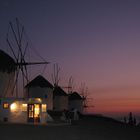 Mykonos Windmühlen im Sonnenuntergang