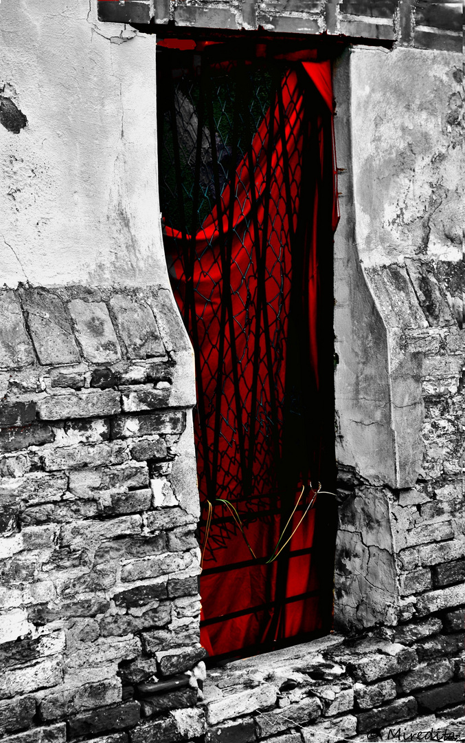 mysteriours red curtain