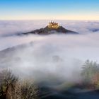 Mystic castle in the fog