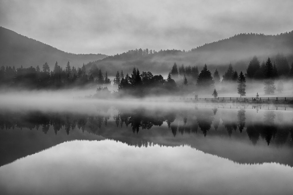 mystic lake b&w I