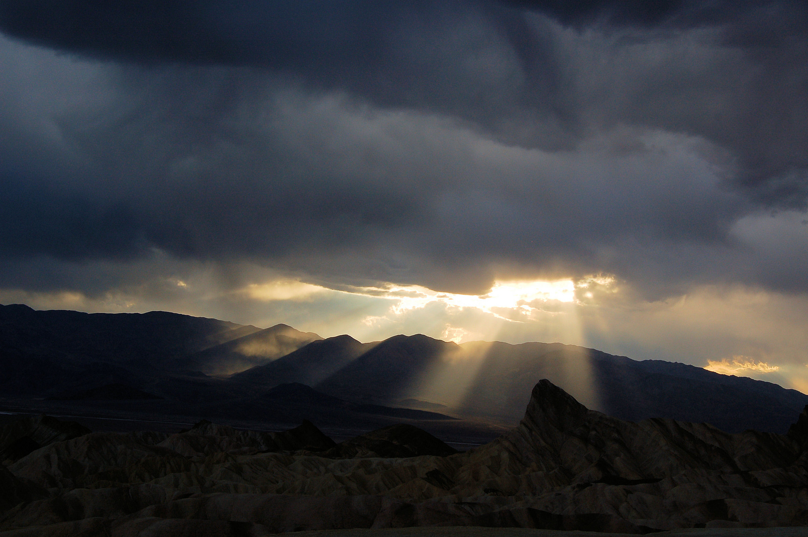 Mystical sunset on Zabriskie Point/Death Valley