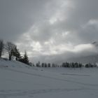 mystische Stimmung am Reschensee in Italien