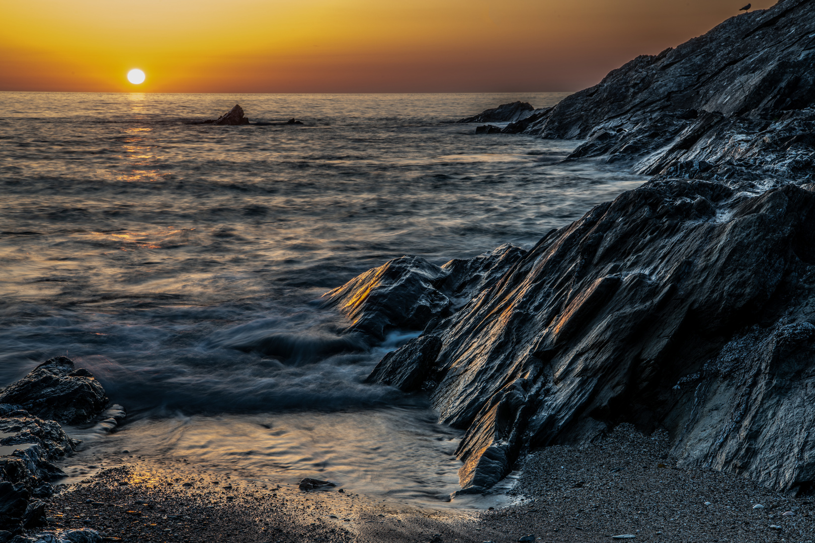 mystischer Sonnenuntergang am Meer