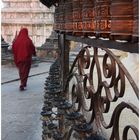 Mystisches Nepal-Gebetsmühlen an der Stupa von Swayambhunath