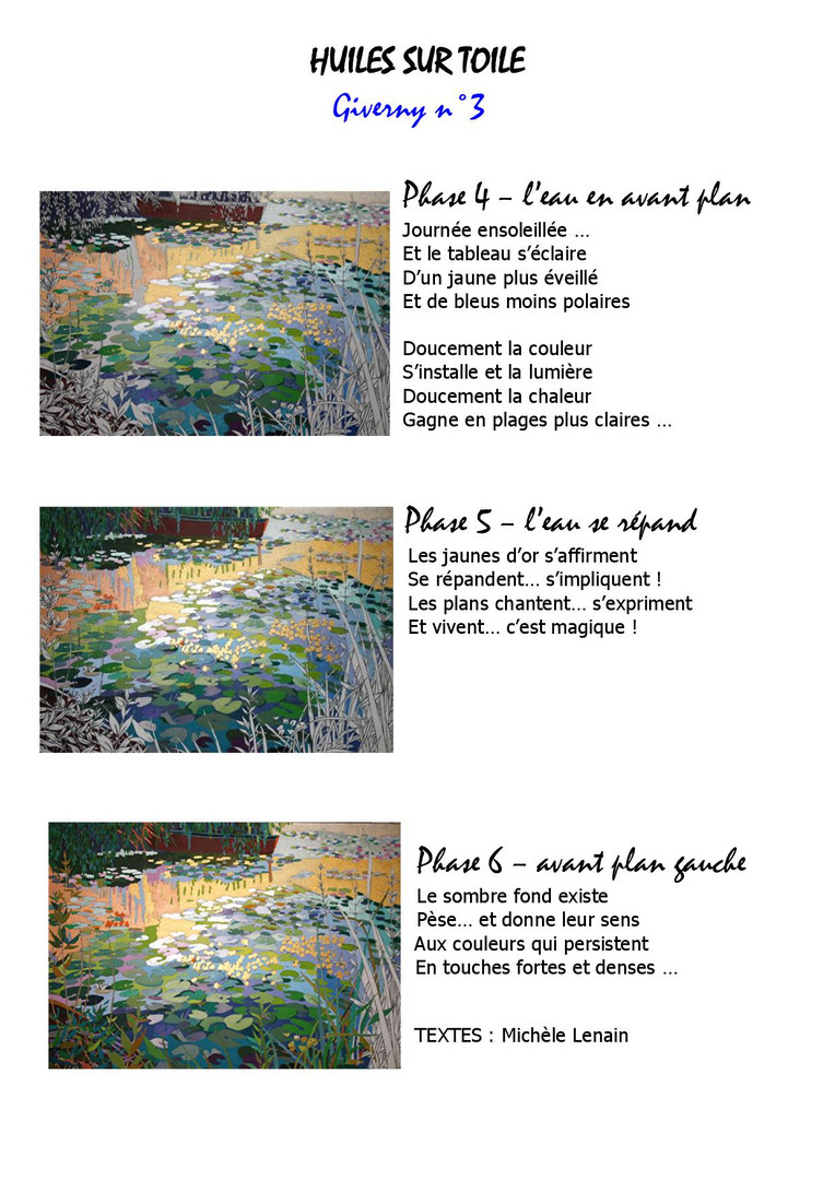 N4 HUILE SUR TOILE - GIVERNY N°3 PHASE 4-5-6