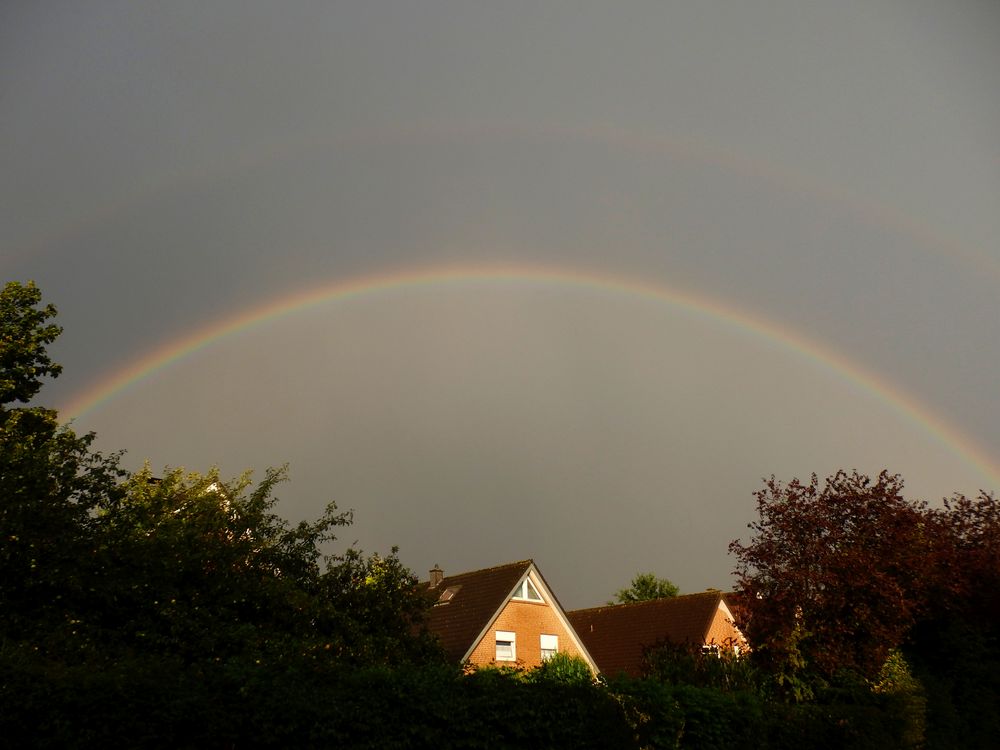 Nach dem Gewitter - doppelter Regenbogen über Münster