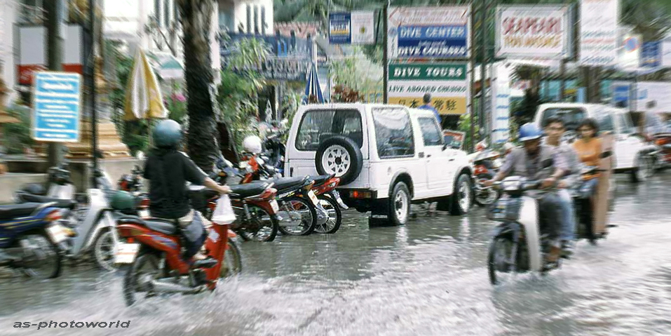 Nach dem Monsunregen in Thailand