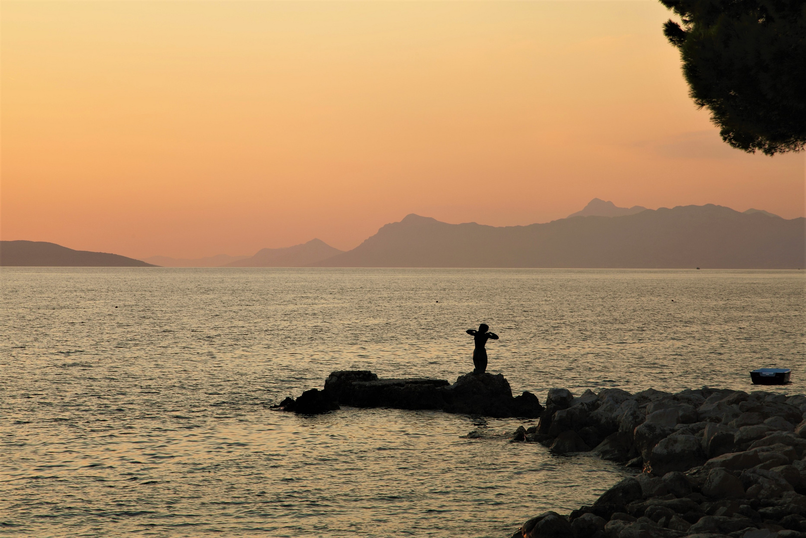 Nach dem Sonnenuntergang an der Makarska Riviera (Dalmatien)
