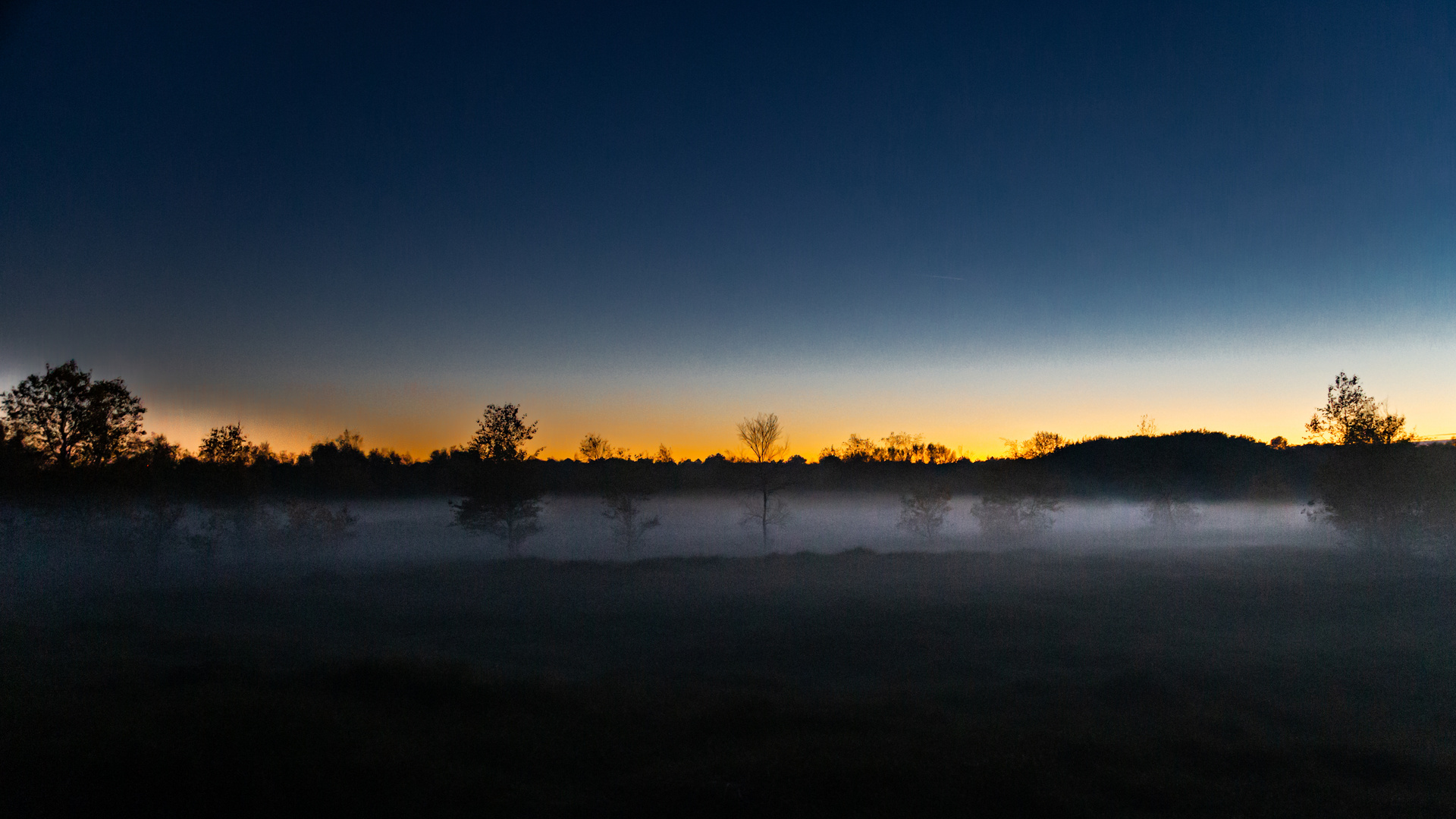 Nach dem Sonnenuntergang zieht der Nebel ein...