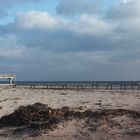 Nach dem Sturm:Flachwasser in Travemünde.