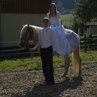 Nach der Hochzeit am Tag danach mit meinem Pferd