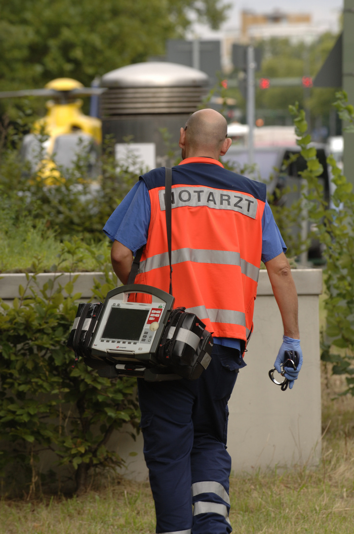 Nach der Patientenversorgung  auf dem Weg zum RTH....