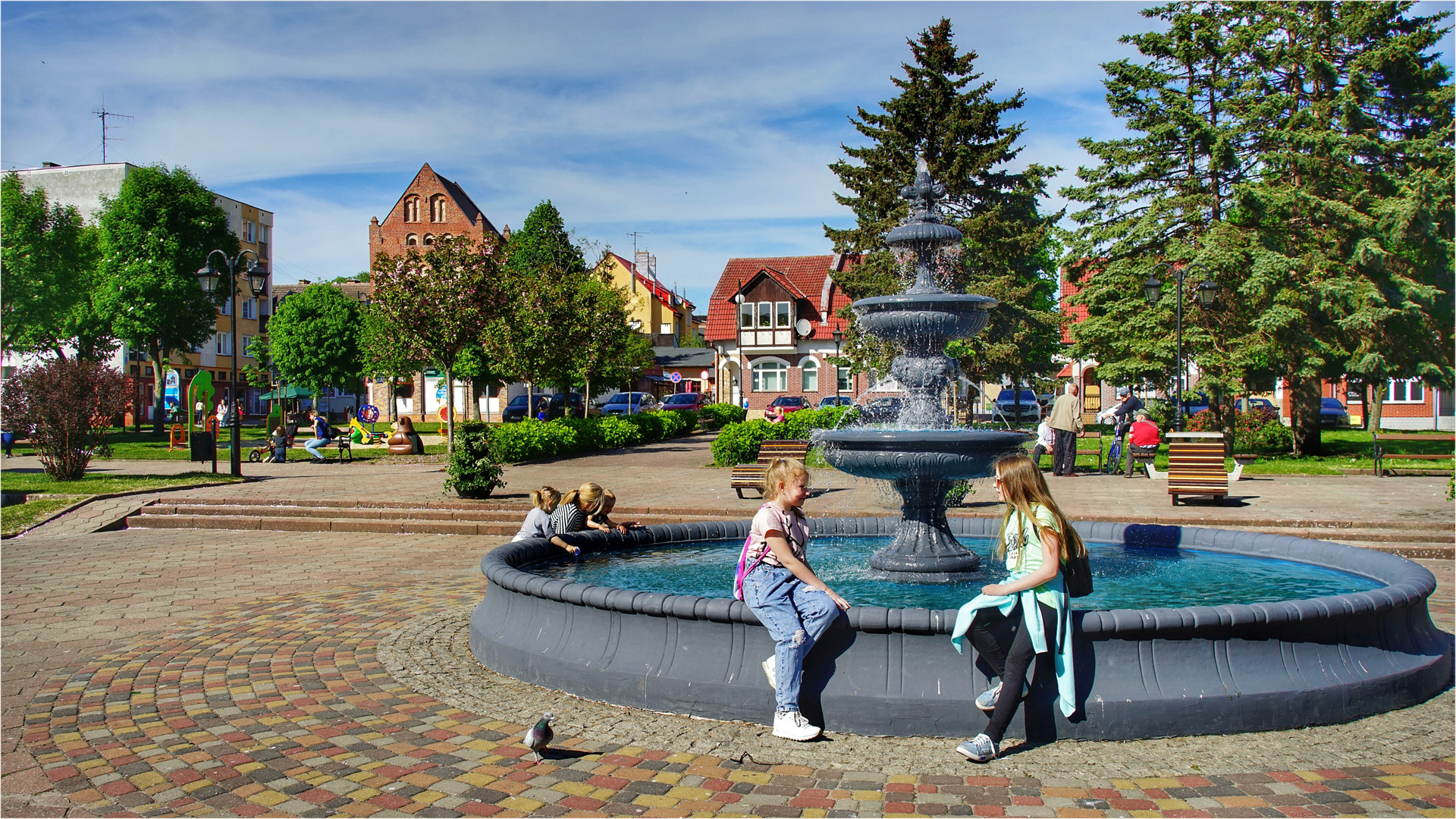 nach der Schule treffen wir uns - am Brunnen ...