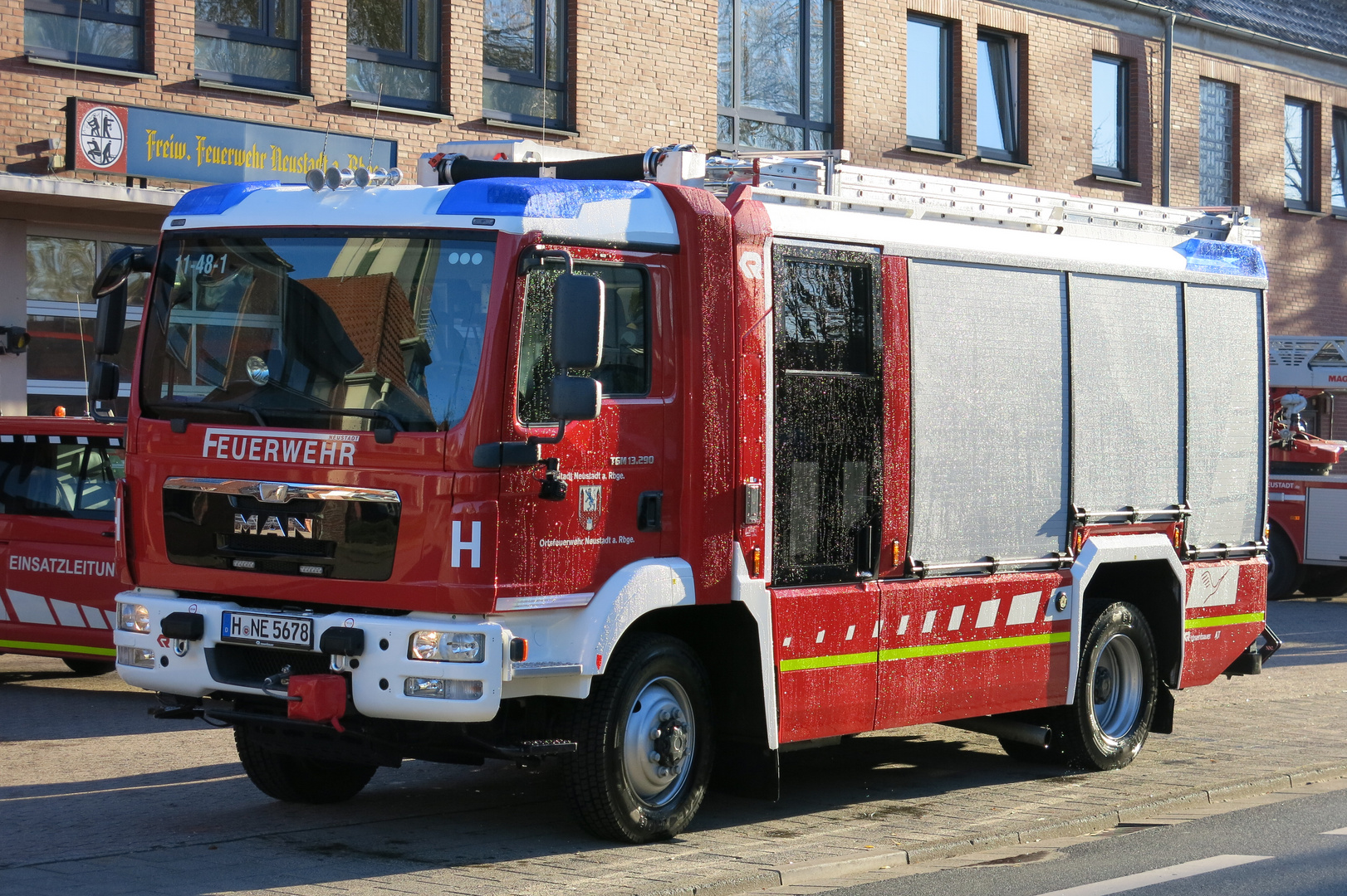 nach einem Einsatz in der aufgehenden Sonne