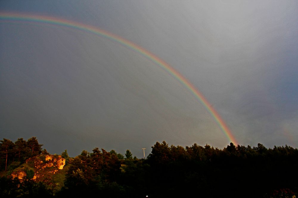 Nach einem Gewitter kommt meistens ein Regenbogen