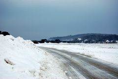 Nach Schneesturm Dasy auf der Insel Hiddensee