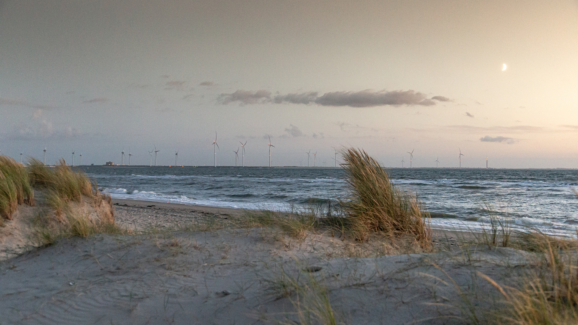 Nach Sonnenuntergang am Strand von Westenschouwen