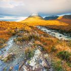 Nachmittag am Allt Dearg Mor in der Nähe des Sligachan River, Isle of Skye, Schottland