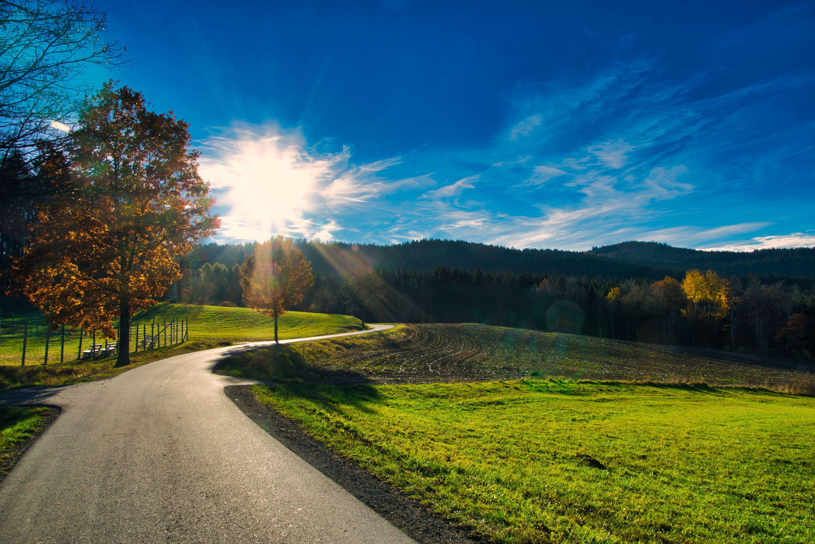 Nachmittagssonne in Bodenmais im November