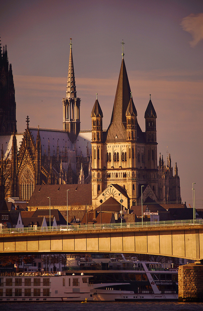 Nachmittagsstimmung am Rhein und Groß-St.-Martin