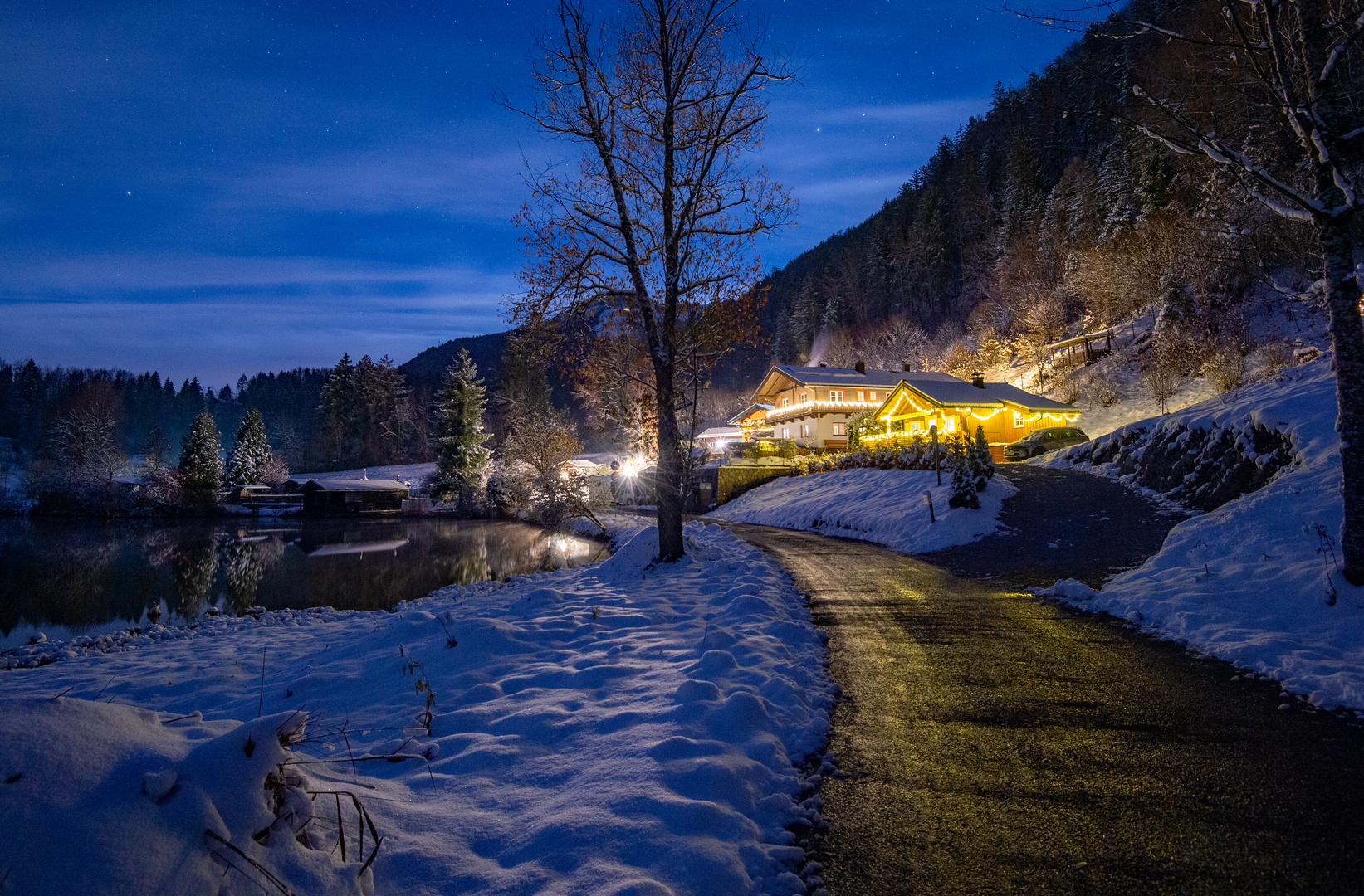 Nacht am Wössner See