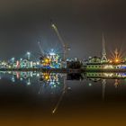 Nacht an der Lloyd Werft im Kaiserhafen