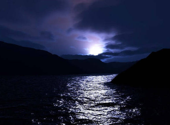 Nacht auf dem Boot am See