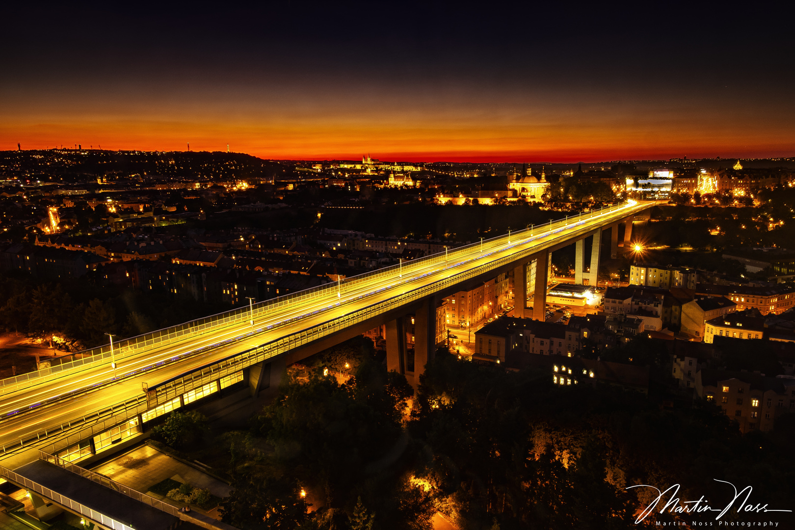 Nacht Blick über Prag