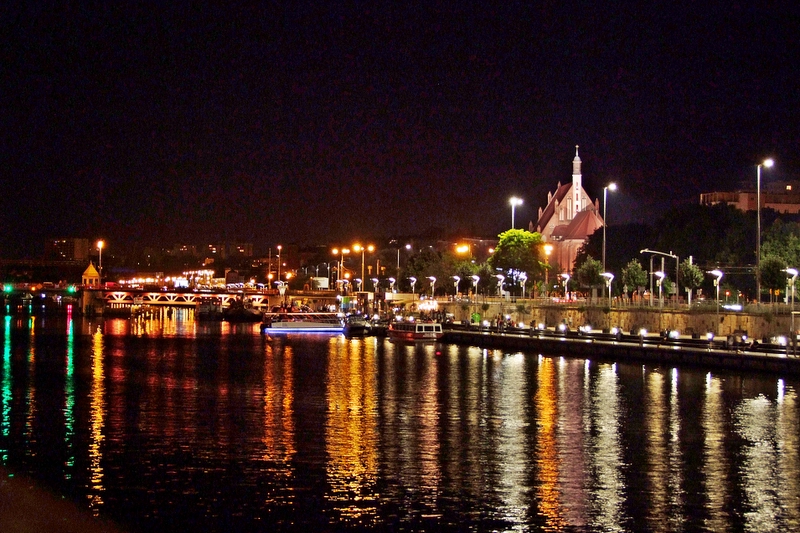 Nacht in Stettin mit Blick zur Altstadt