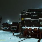 Nacht und Schnee im Bw Saalfeld