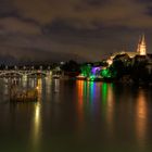 Nachtaufnahme Basler Muenster und Wettsteinbrücke