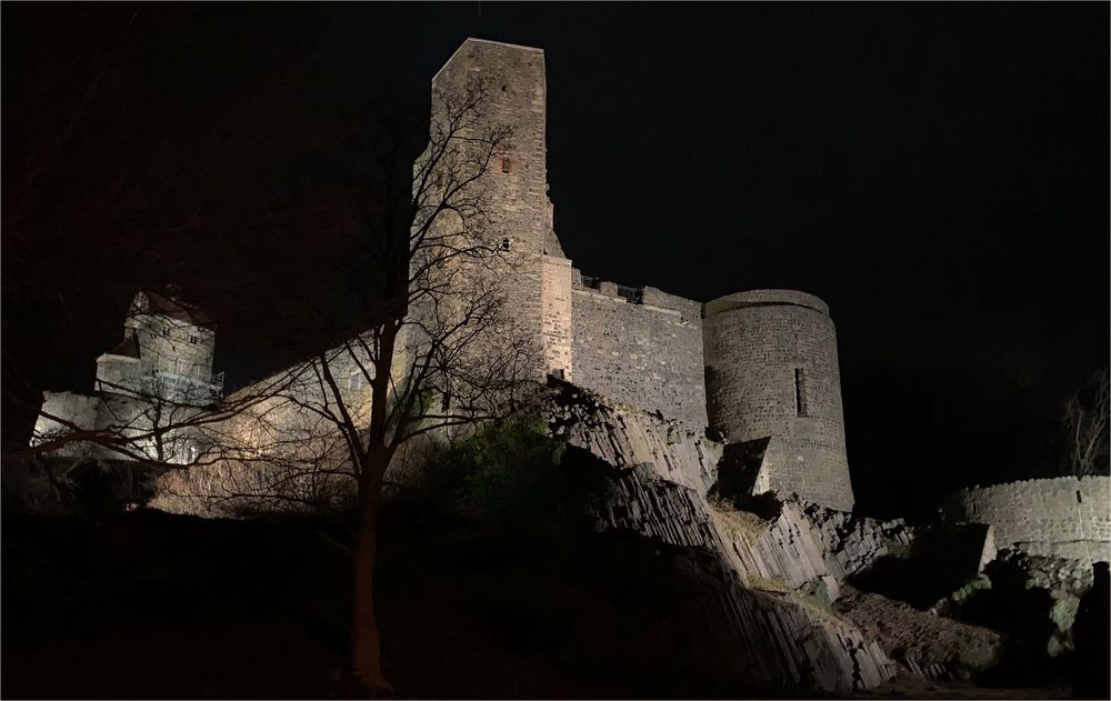 Nachtaufnahme Burg Stolpen  - wie dazumal -  24.02.2020