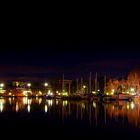 Nachtaufnahme: Rendsburg Obereiderhafen