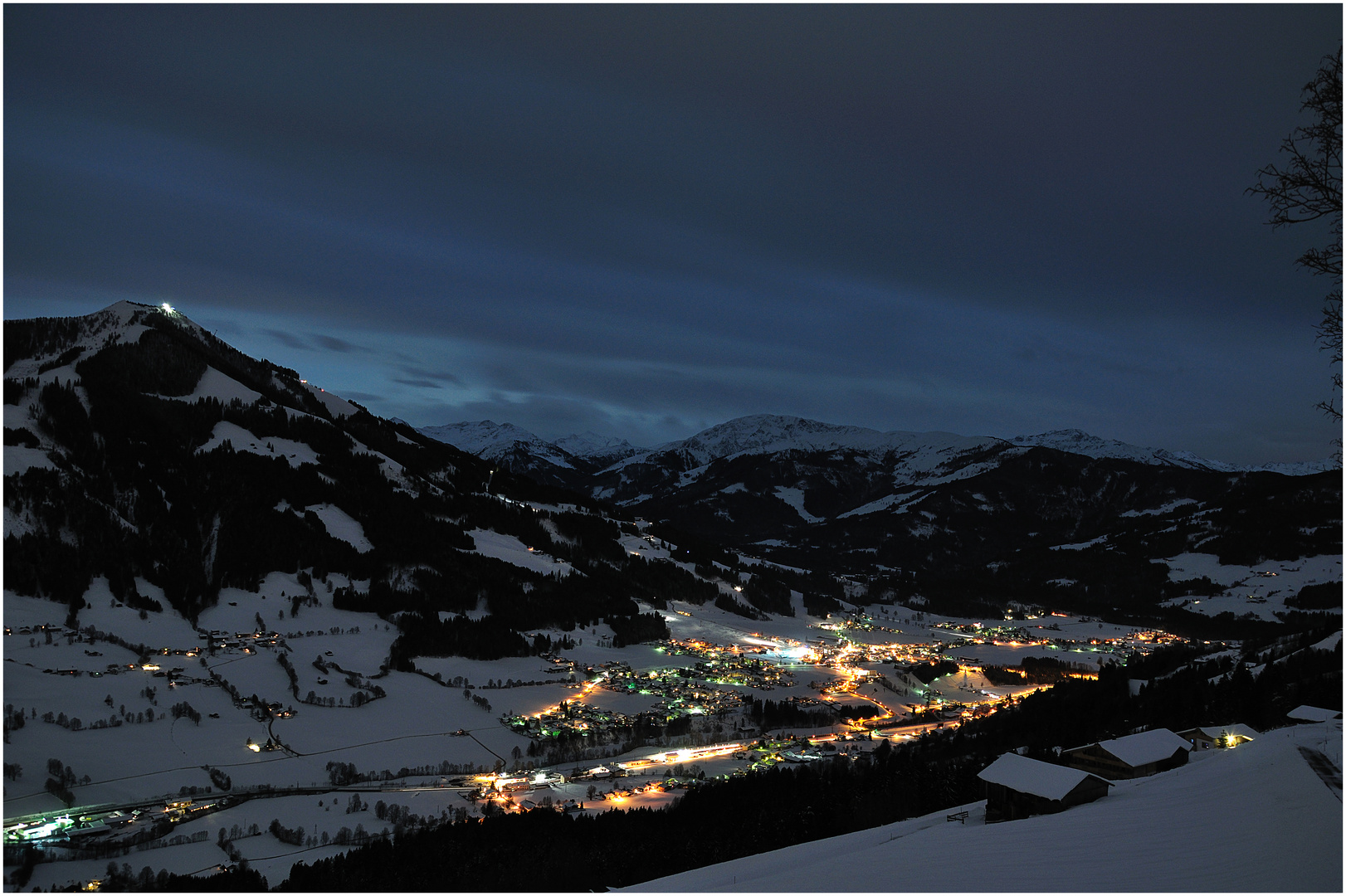 Nachtaufnahme von Westendorf/Tirol